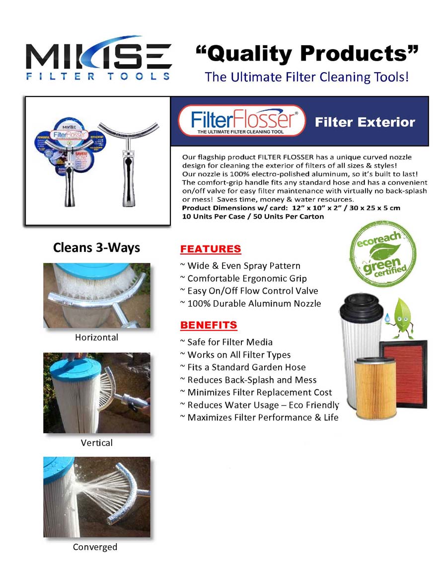 Filter Flosser Cartridge Filter Cleaner